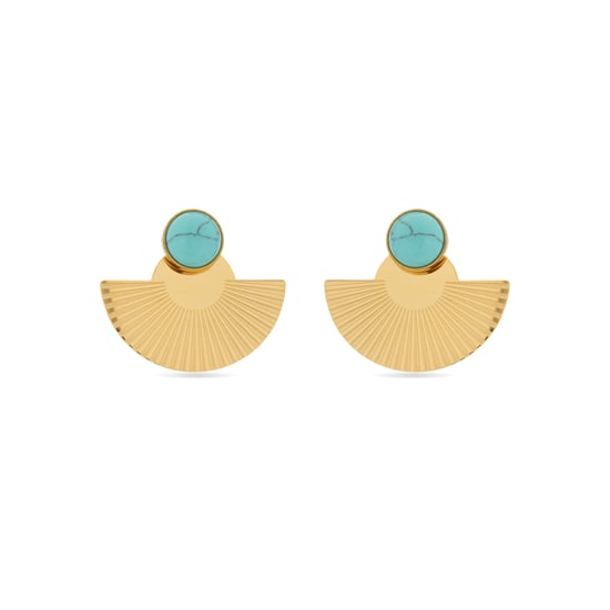 Pendientes Luxenter de Turquesa acabados en oro amarillo de 18K- Ria - Image 1