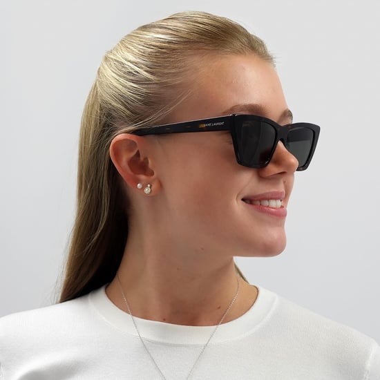 Gafas de sol Saint Laurent Cat Eye para mujer en Habana Oscuro y Gris - Image 5