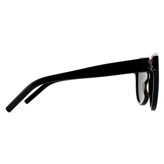 Gafas de sol redondas para mujer en negro y gris de Saint Laurent - Image 4