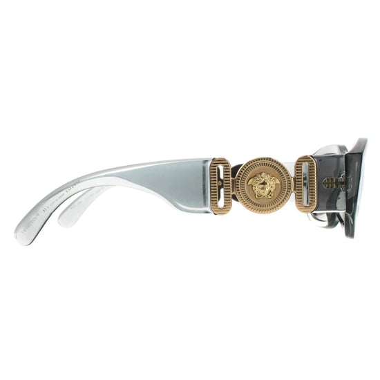 Versace rectángulo unisex transparente gris claro espejo plata ve4361 gafas de sol - Image 4