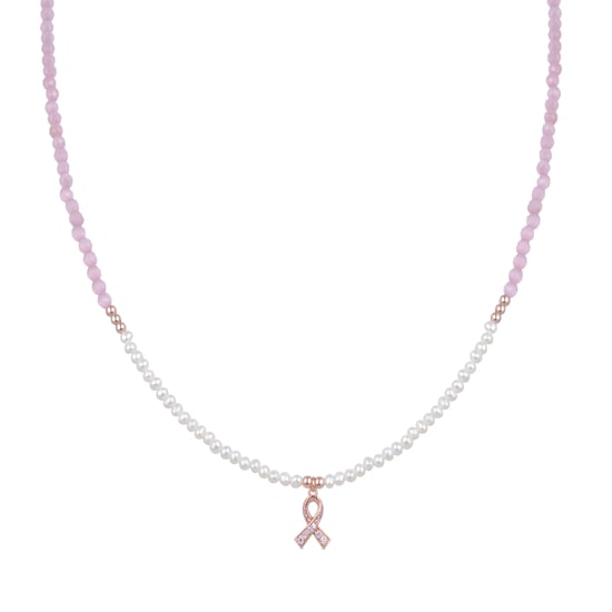 Collar Luxenter de Plata de Ley 925 con Perla Blanca acabado en oro rosa de 18K - Kael - Image 1