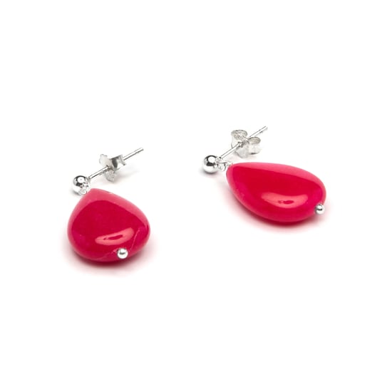 Pendientes Luxenter, kenitna de plata de ley 925 y agata rosa acabado baño rodio - Image 5