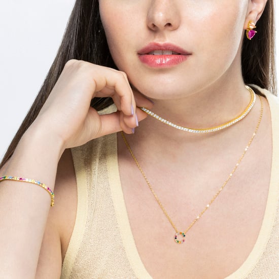 Collar Luxenter de Plata de Ley 925 con Circonita Multicolor acabado en oro amarillo de 18K - Alphabet - Image 4