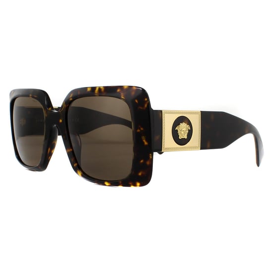 Gafas de sol cuadradas para mujer Versace Havana marrón oscuro - Image 2