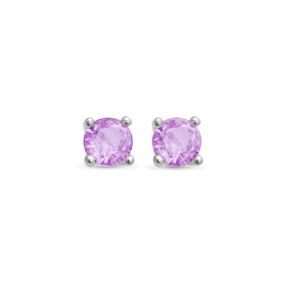 Pendientes Luxenter, otieno de plata de ley 925 y circonita amatista acabado baño oro 18K - Image 1