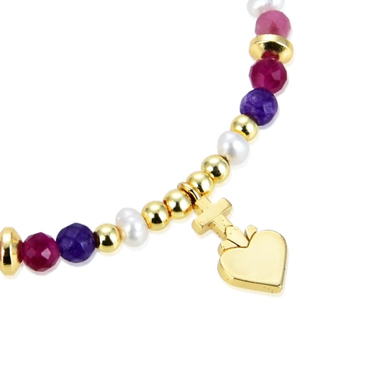 Collar Luxenter de Plata de Ley 925 con Cristal Multicolor acabado en oro amarillo de 18K - Nymox - Image 5