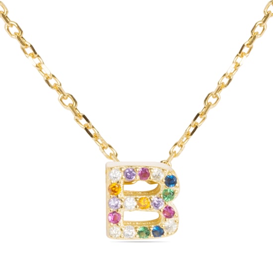 Collar Luxenter de Plata de Ley 925 con Circonita Multicolor acabado en oro amarillo de 18K - Alphabet - Image 1