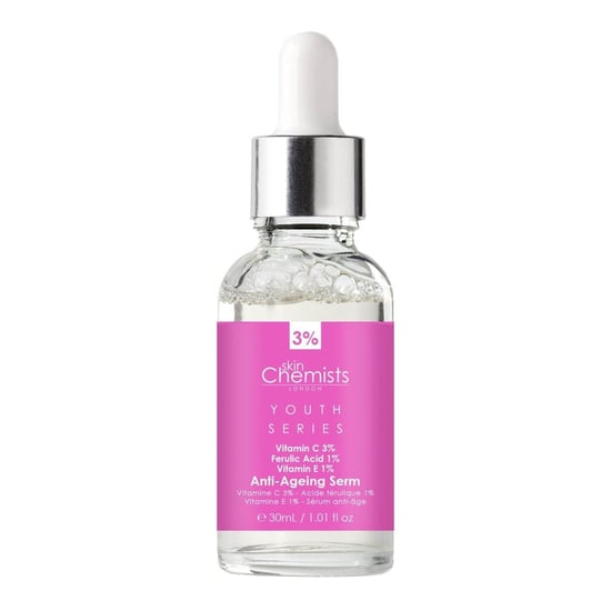 skinChemists Sérum antiedad avanzado con vitamina C al 3%, ácido ferúlico al 1% y vitamina E al 1% (30 ml). - Image 4