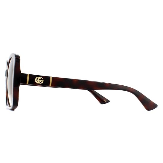 Gafas de sol Gucci Butterfly para mujer en marrón Havana con degradado. - Image 3