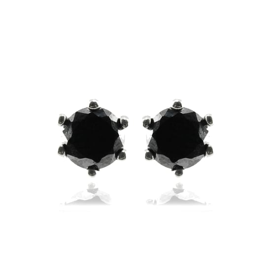 Pendientes Luxenter, yedia de plata de ley 925 y circonita onix acabado baño rodio - Image 1