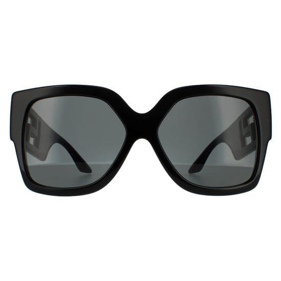 Gafas de sol cuadradas para mujer Versace en negro y gris oscuro - Image 1