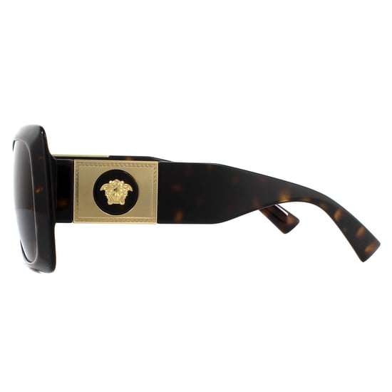 Gafas de sol cuadradas para mujer Versace Havana marrón oscuro - Image 3