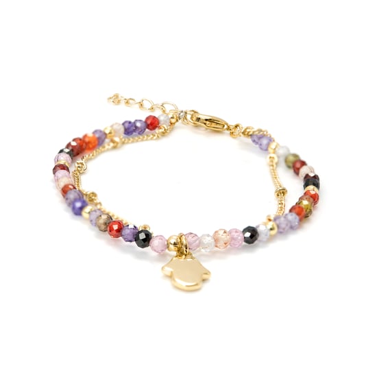 Pulsera Luxenter de Cristal Multicolor acabada en oro amarillo de 18K - Raxsu - Image 1