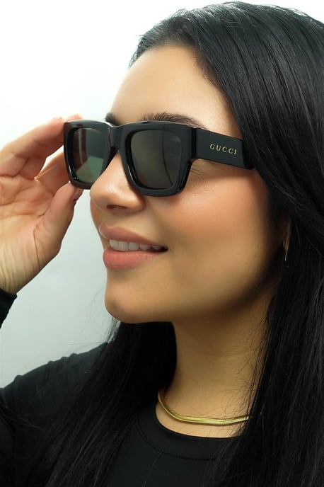Gucci Square Mens Negro con Habana Gris GG1668S - Image 5