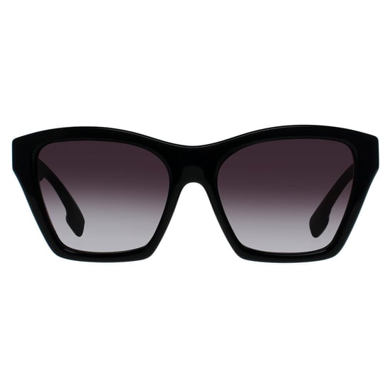 Gafas de sol Burberry con lentes en gris oscuro y textura negra - Image 1
