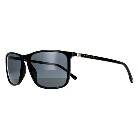 Gafas de sol Hugo Boss Square para hombre en negro, oro y gris - Image 2
