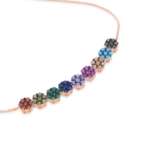 Pulsera Luxenter jusit de plata de ley 925 y circonita multicolor con acabado en baño oro rosa de 18 quilates - Image 4
