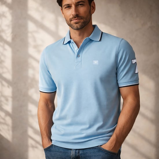 Cappuccino Italia Polo SS Polo Applique Pique Azul - Image 2