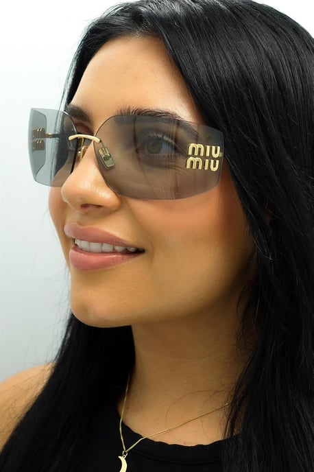 Gafas de sol Miu Miu MU54YS 5AK30B gris claro dorado - Image 5