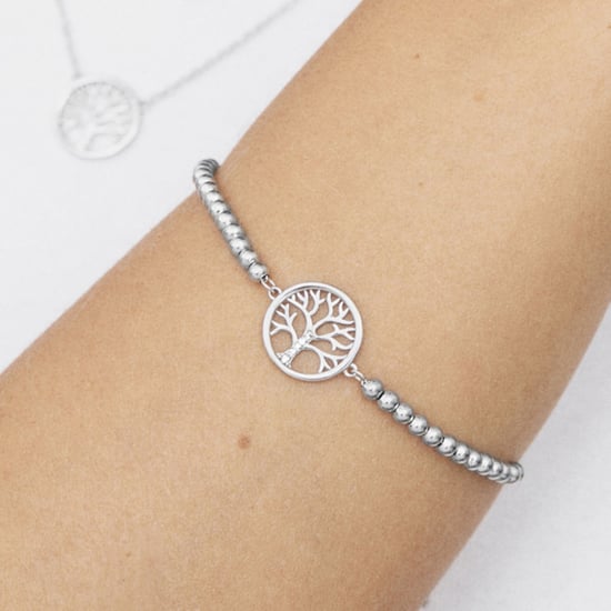 Pulsera Luxenter, arbol vida de plata de ley 925 y circonita brillante acabado baño rodio - Image 4