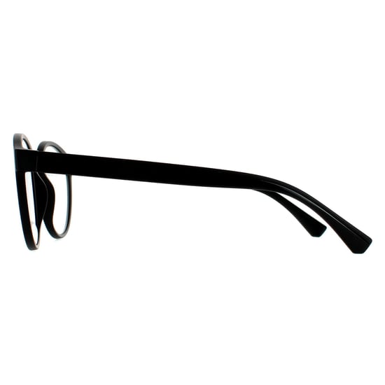 Gafas de sol Emporio Armani redondas para hombres en negro mate con clip de sol transparente - Image 3