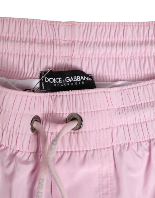 Bañador de Hombre Dolce & Gabbana en Nylon Rosa con Logo y Franjas Laterales - Image 4