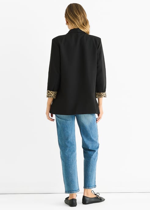 Blazer de animal de contraste - Image 4