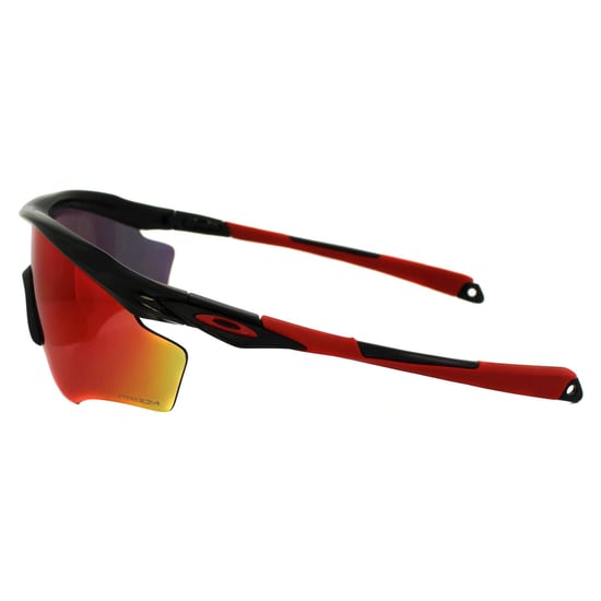 Gafas de sol Oakley Wrap para hombre en negro pulido con lente Prizm carretera - Image 3