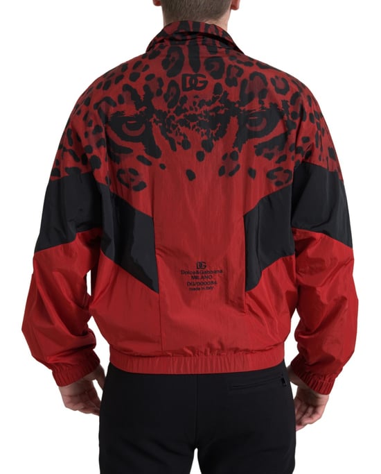 Chaqueta de pista con estampado de leopardo rojo y negro - Image 3