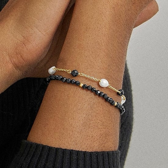 Pulsera Luxenter, athat de aleación de metal y cuarzo hidrotermal onix acabado baño oro 18K - Image 3