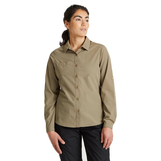 Craghoppers Womens/Ladies Expert Kiwi Long-Sleeved Shirt (Pebble) - Image 1