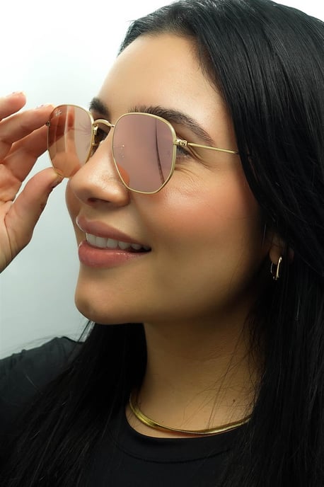 Ray-Ban Cuadrada Unisex Oro Cobre Flash Espejo RB3548N Hexagonal - Image 5