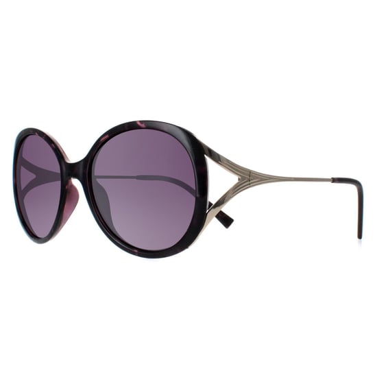 INVU Round Womens Dark Tortoise Purple Demi Gold Purple Polarized B2117 - Image 2
