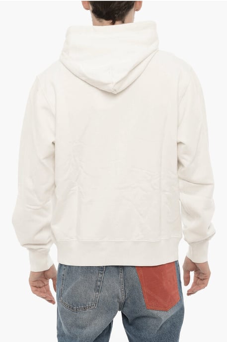 Sudadera con capucha de color liso con logotipo en contraste en blanco - Image 2