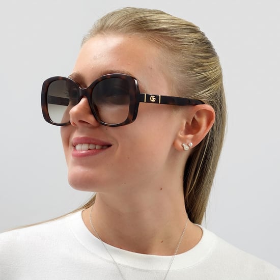 Gafas de sol Gucci Butterfly para mujer en marrón Havana con degradado. - Image 6
