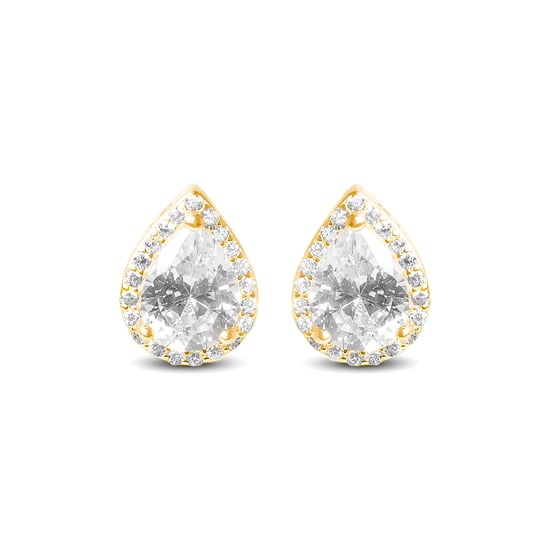 Pendientes Luxenter, theli de plata de ley 925 y circonita brillante acabado baño oro 18K - Image 1