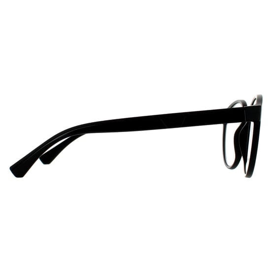 Gafas de sol Emporio Armani redondas para hombres en negro mate con clip de sol transparente - Image 4