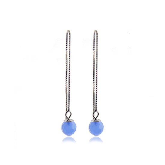 Pendientes Luxenter, yedia de plata de ley 925 y cuarzo hidrotermal azul aguamarina acabado baño rodio - Image 1