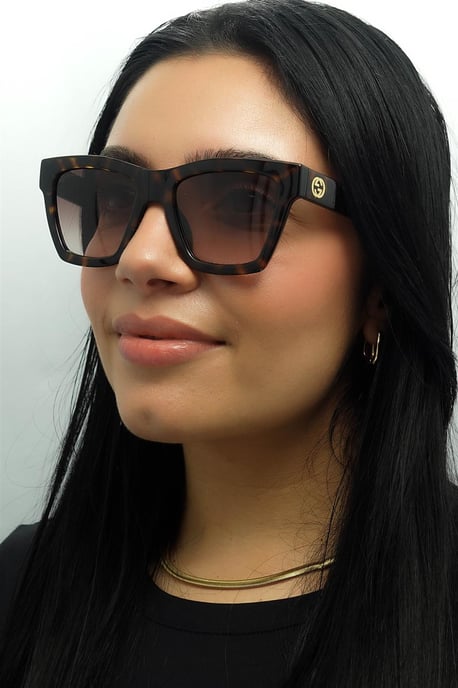 Gafas de sol Gucci Square para mujer en marrón habana con degradado GG1714S - Image 6