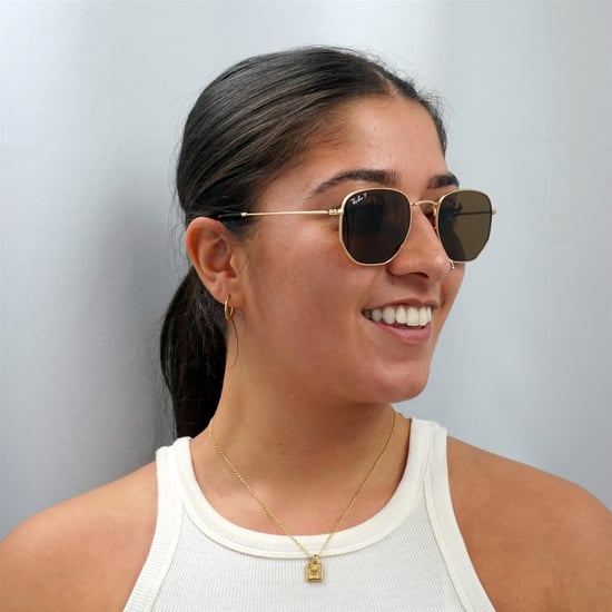 Gafas de sol Ray-Ban Hexagonal 3548N 001/57 Oro Marrón Polarizadas 51mm - Image 6