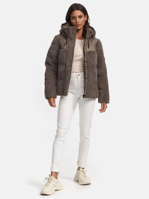 Chaqueta teddy tipo puffer Marikoo para mujer con capucha – Kaguraa - Image 6