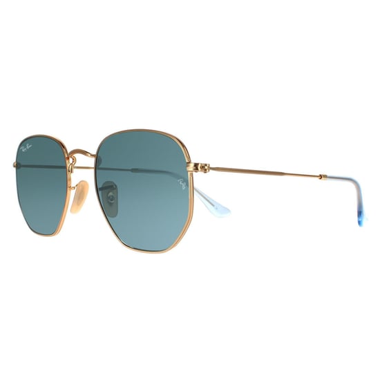 Gafas de sol Ray-Ban Square Unisex Doradas con Degradado Azul y Gris - Image 2