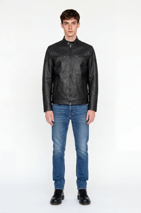 Pelle D'annata Walter Leather Jacket in Black - Image 1