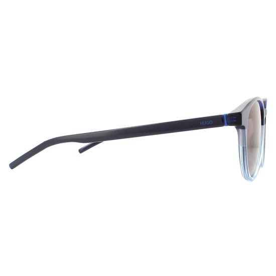 Hugo by Hugo Boss Gafas de sol redondas de espejo azul turquesa mate para hombre - Image 4