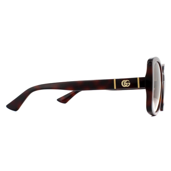 Gafas de sol Gucci Butterfly para mujer en marrón Havana con degradado. - Image 4