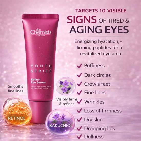 skinChemists Sérum contorno de ojos antiedad con retinol y bakuchiol 15 ml - Image 6
