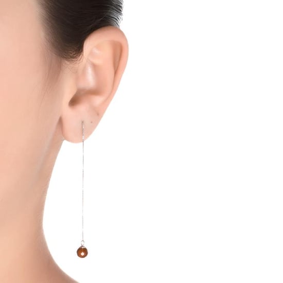 Pendientes Luxenter, yedia de plata de ley 925 y cuarzo hidrotermal naranja acabado baño rodio - Image 2