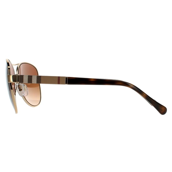 Gafas de sol aviador para mujer Burberry en dorado marrón con degradado marrón - Image 3