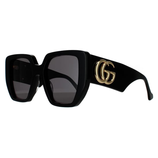 Gafas de sol cuadradas para mujer Gucci en negro y gris - Image 2
