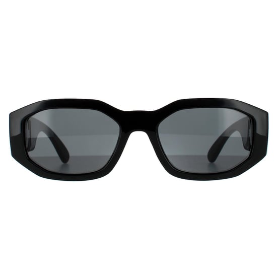 Gafas de sol unisex rectangulares Versace negras y gris oscuro - Image 1